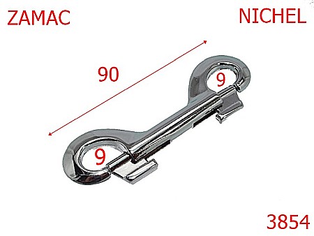 Carabine poseta - 3854/CARABINA DUBLA PET-90-mm---nichel---5H5--