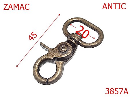 Carabine poseta - 3857A/CARABINA  2 CM -20-mm---antic--5D4-5C2/5D5--