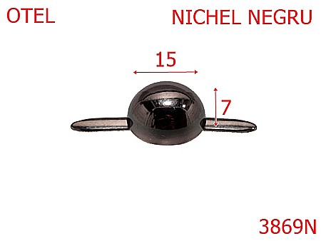 Picioruse fund - 3869N/PICIORUS SEMISFERIC 1.5 CM -15-mm---nichel negru---4i5--