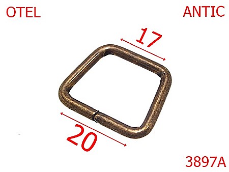 Inele dreptunghiulare - 3897A/INEL TRAPEZOIDAL-20-mm-3-antic--3L7-7i3--
