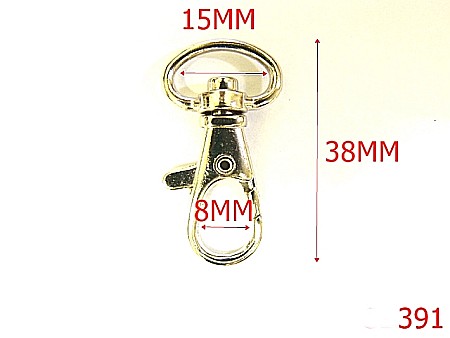 Carabine poseta - 391/CARABINA   1,5  CM NIKEL-15-mm---nichel---5C5/5A5--AK7