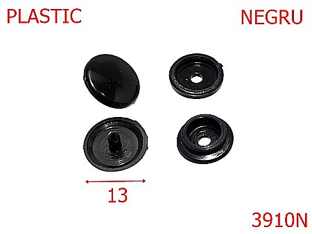 Butoni de manusa - 3910N/BUTONI PLASTIC 13mm-13-mm---negru-----