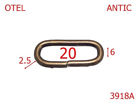 Inele ovale - 3918A/INEL OVAL-20-mm-2.5-antic---GONDOLA--