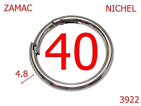 Inele rotunde - 3922/INEL CARABINA-40-mm-4.8-nichel-23C5-23D14----