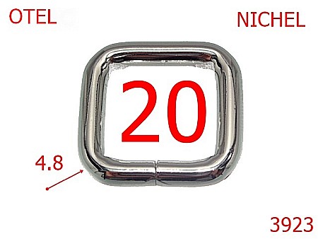 Inele dreptunghiulare - 3923/INEL PATRAT-20-mm-4.8-nichel--3H6-2i4--