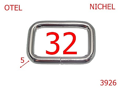 Inele dreptunghiulare - 3926/INEL DREPTUNGHIULAR-32-mm-5-nichel-----