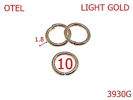 Inele rotunde - 3930G/INEL ROTUND-10-mm-1.8-gold light-4E.5-4G4---