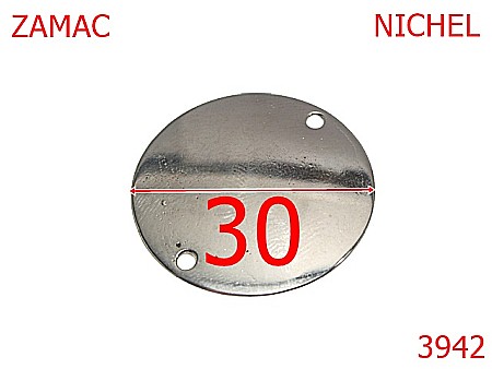 Accesorii metalice pentru marochinarie - 3942/ORNAMENT DISC-30-mm---nichel-T17----