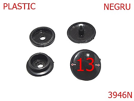 Plastice - 3946N/BUTONI PLASTIC-13-mm---negru---3E5--