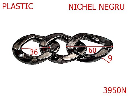 Plastice - 3950N/ZA LANT PLASTIC-60-mm-9-nichel negru-----