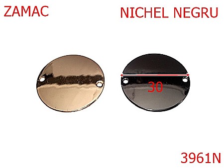 Accesorii confectii - 3961N/ORNAMENT DISC-30-mm---nichel negru-T19----