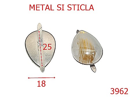 Accesorii confectii - 3962/ORNAMENT LACRIMA-25-mm---nichel-----