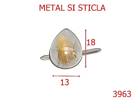 Accesorii confectii - 3963/ORNAMENT LACRIMA-18-mm---nichel-----