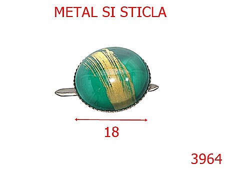 Accesorii confectii - 3964V/ORNAMENT STICLA-18-mm---VERDE-----