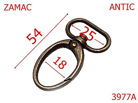 Carabine poseta - 3977A/CARABINA -25-mm---antic---5B2/GOND--