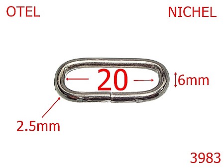 Inele ovale - 3983/INEL OVAL-20-mm-2.5-nichel---3I5--