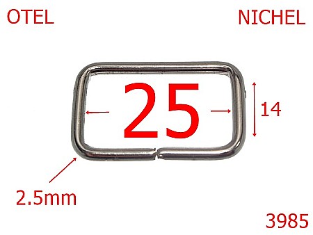Inele dreptunghiulare - 3985/INEL DREPTUNGHIULAR-25-mm-2.5-nichel-4A8--3H8-2F2--