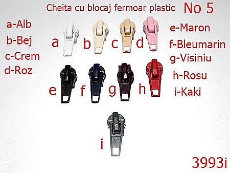 Cursori fermoar plastic - 3993i/CURSOR CU BLOCAJ FERMOAR PLASTIC-NO 5-mm---KAKI-----