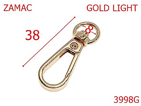 Carabine poseta - 3998G/CARABINA-8-mm---gold light-5V8----