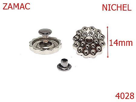 Accesorii metalice pentru marochinarie - 4028/ORNAMENT-14-mm---nichel-15B7----