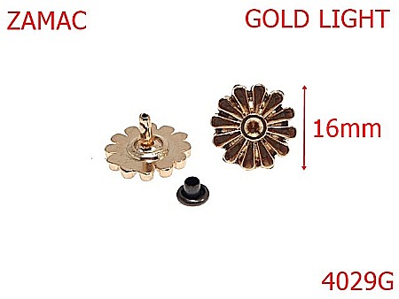 Accesorii metalice pentru marochinarie - 4029G/ORNAMENT-16-mm---gold light-15B7----