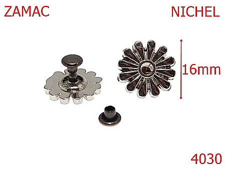 Accesorii metalice pentru marochinarie - 4030/ORNAMENT-16-mm---nichel-15B7----