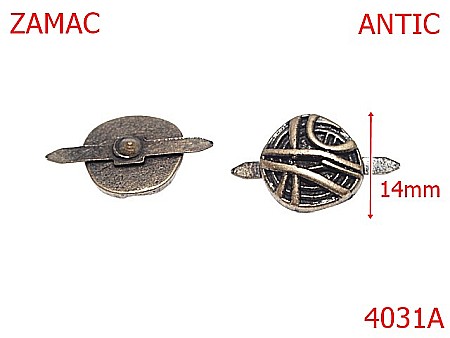 Accesorii metalice pentru marochinarie - 4031A/ORNAMENT-14-mm---antic-15B7----