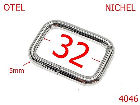 Inele dreptunghiulare - 4046/INEL DREPTUNGHIULAR-32-mm-5-nichel-4K6-4K8-3D6-3D6-12D17--