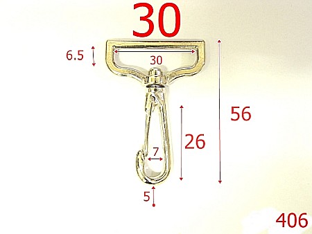 Carabine poseta - 406/CARABINA  3 CM NIKEL-30-mm---nichel---5F7-7C6/5A5--AG27