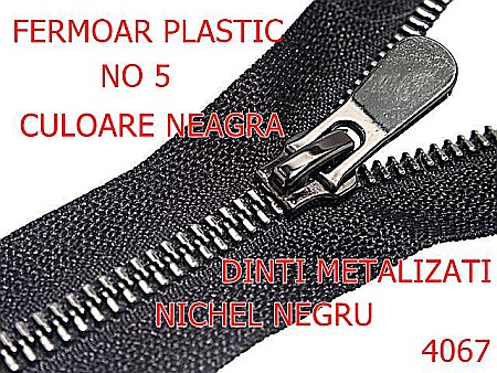 Fermoar - 4067/Fermoar plastic-NO 5-mm---nichel negru-----