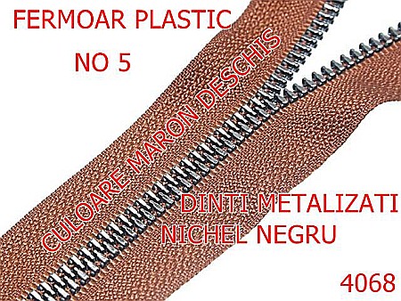 Fermoar - 4068/Fermoar plastic-NO 5-mm---nichel negru-----