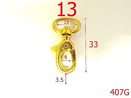 Carabine - 407G/CARABINA  13  MM GOLD-13-mm---gold-----C29