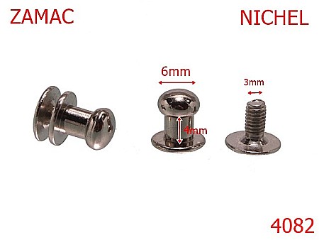 Accesorii metalice pentru marochinarie - 4082/CIUPERCUTA OPRITOARE-6-mm---nichel-----AM6