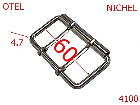Catarame cu rola si 2 cuie - 4100/CATARAMA CU ROLA-60-mm-4.7-nichel--7i3---