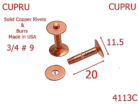 Harnasament - 4113C/RIVETS & BURRS # 9-20-mm-4-cupru-----