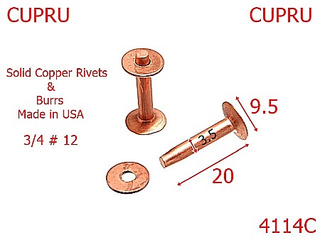 Harnasament - 4114C/RIVETS & BURRS # 12-20-mm-3.5-cupru-----