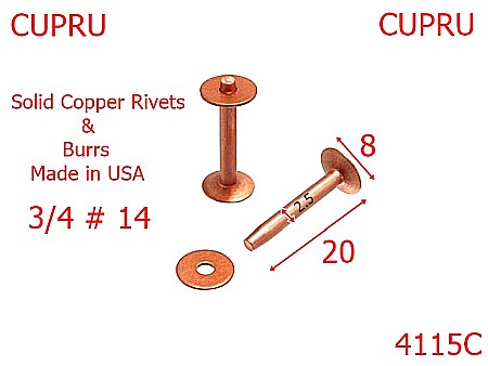 Harnasament - 4115C/RIVETS & BURRS # 14-20-mm-2.5-cupru-----