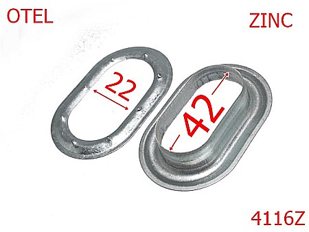 Ocheti metalici draperie si prelate - 4116Z/OCHET OVAL PRELATA-42-mm---zinc-----