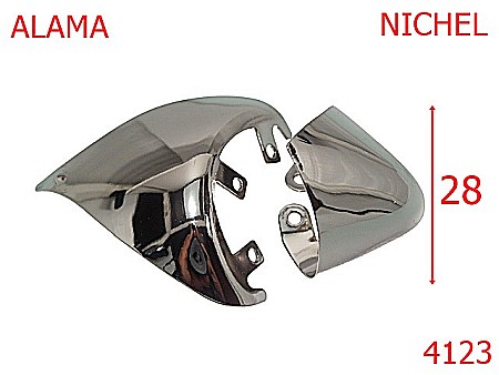 Accesorii metalice pentru marochinarie - 4123/VARF SI CALCAI INCALTAMINTE-25-mm---nichel-----
