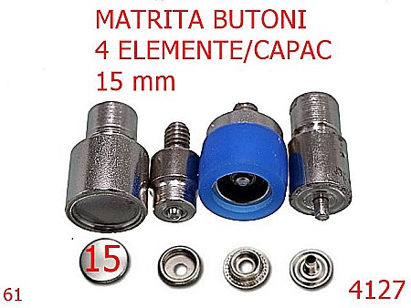 Utilaje - 4127/MATRITA BUTONI 4 ELEMENTE/61-15-mm---nichel-----