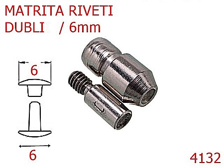 Utilaje - 4132/MATRITA RIVETI DUBLII-6-mm---nichel-----