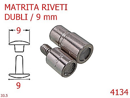 Utilaje - 4134/MATRITA RIVETI DUBLII-9-mm---nichel-----