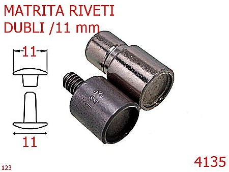 Utilaje - 4135/MATRITA RIVETI DUBLII-11-mm---nichel-----