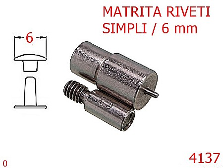 Utilaje - 4137/MATRITA RIVETI SIMPLI-6-mm---nichel-----