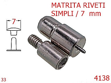Utilaje - 4138/MATRITA RIVETI SIMPLI-7-mm---nichel-----