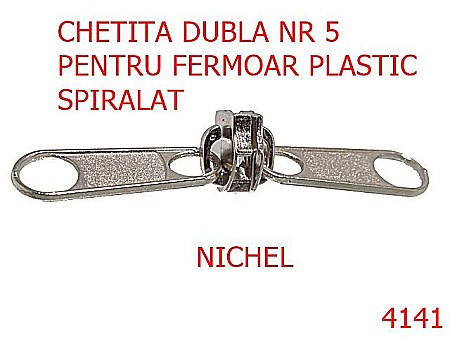 Cursori fermoar plastic - 4141/CURSOR DUBLU FERMOAR PLASTIC-NO 5----nichel-----