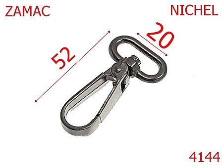 Carabine poseta - 4144/CARABINA ZAMAC-20-mm---nichel-6A6-5H3-5J3--
