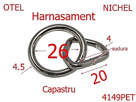 Harnasament - 4149PET/INELE SUDATE COMBINATE CAPASTRU-20-mm-4-nichel--AM25-AM26--
