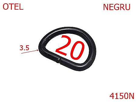 Inele D - 4150N/INEL D-20-mm-3.5-negru---3D8--