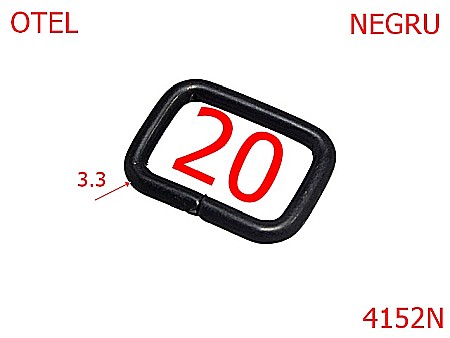Inele dreptunghiulare - 4152N/INEL DREPTUNGHIULAR-20-mm-3.3-negru---3j3--